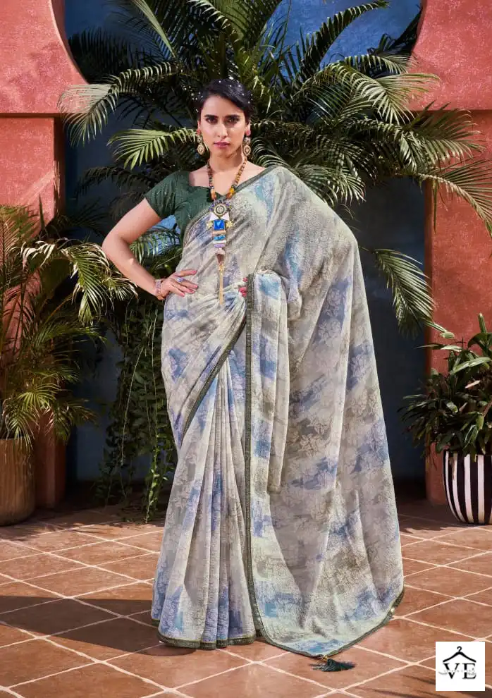 5D Designer Marie Gold Gulmohar Wholesale Saree Catalog — Wholesale Sarees, MPA wholesale from Surat — view 5