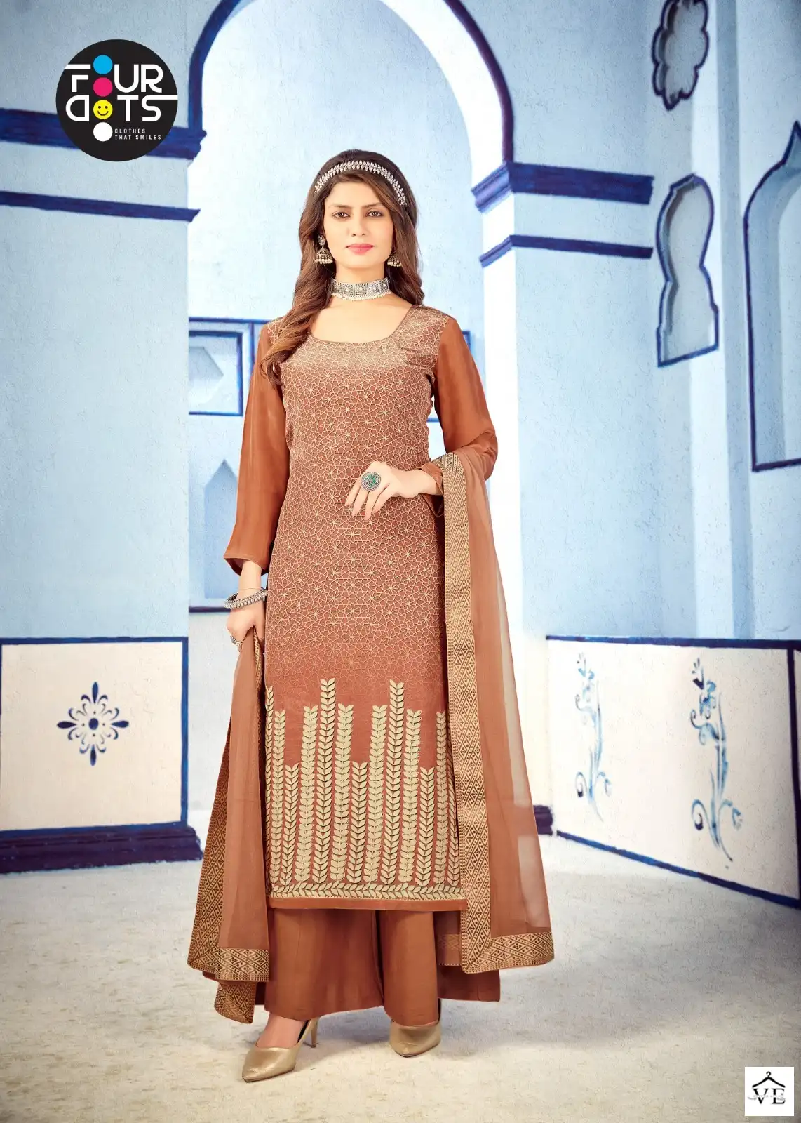 Fourdots Mayra Pure Natural Crepe Wholesale Salwar Suit Catalog — Wholesale Salwar Suits, Four Dots wholesale from Surat — Photo 4