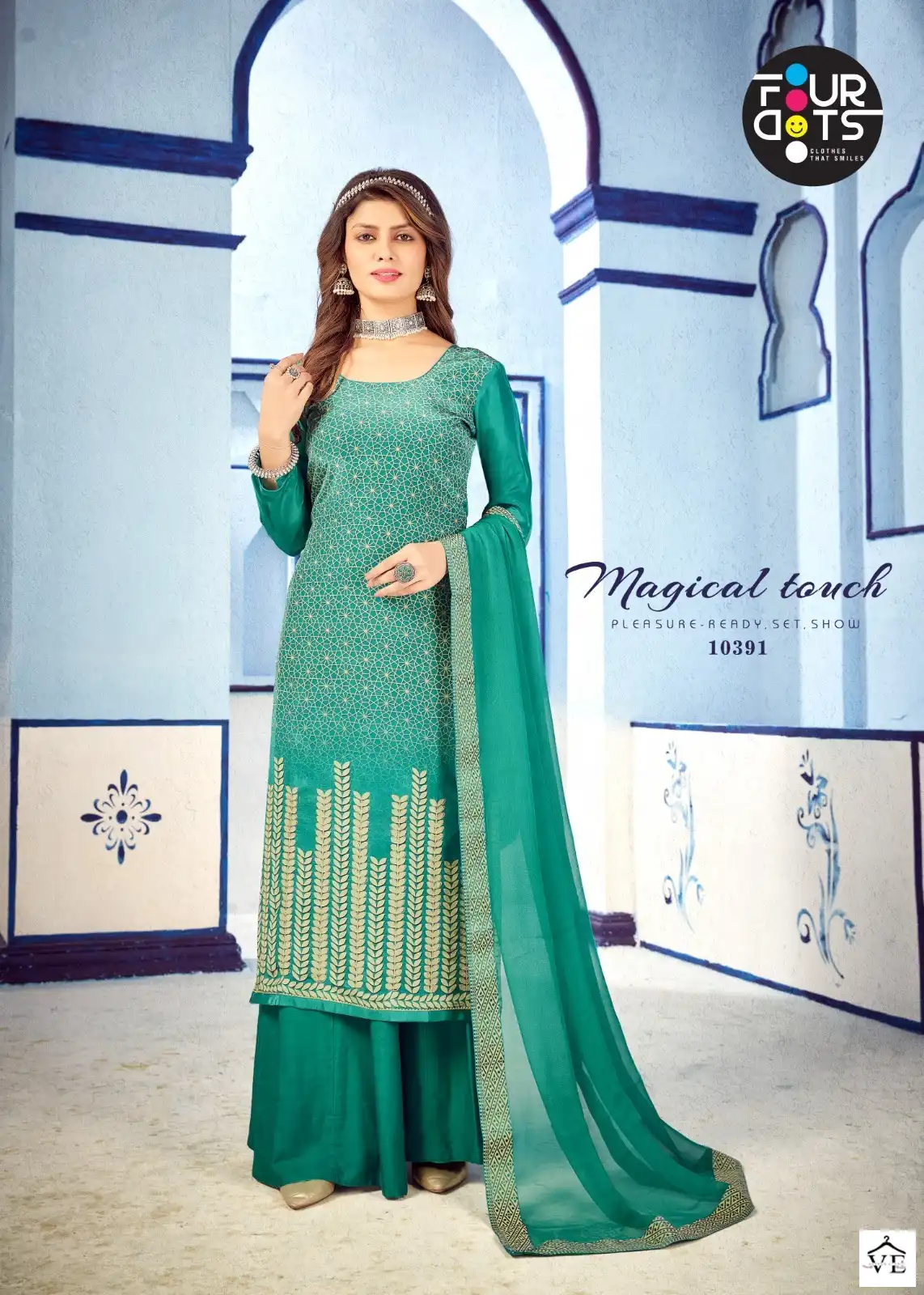 Fourdots Mayra Pure Natural Crepe Wholesale Salwar Suit Catalog — Wholesale Salwar Suits, Four Dots wholesale from Surat — Photo 2