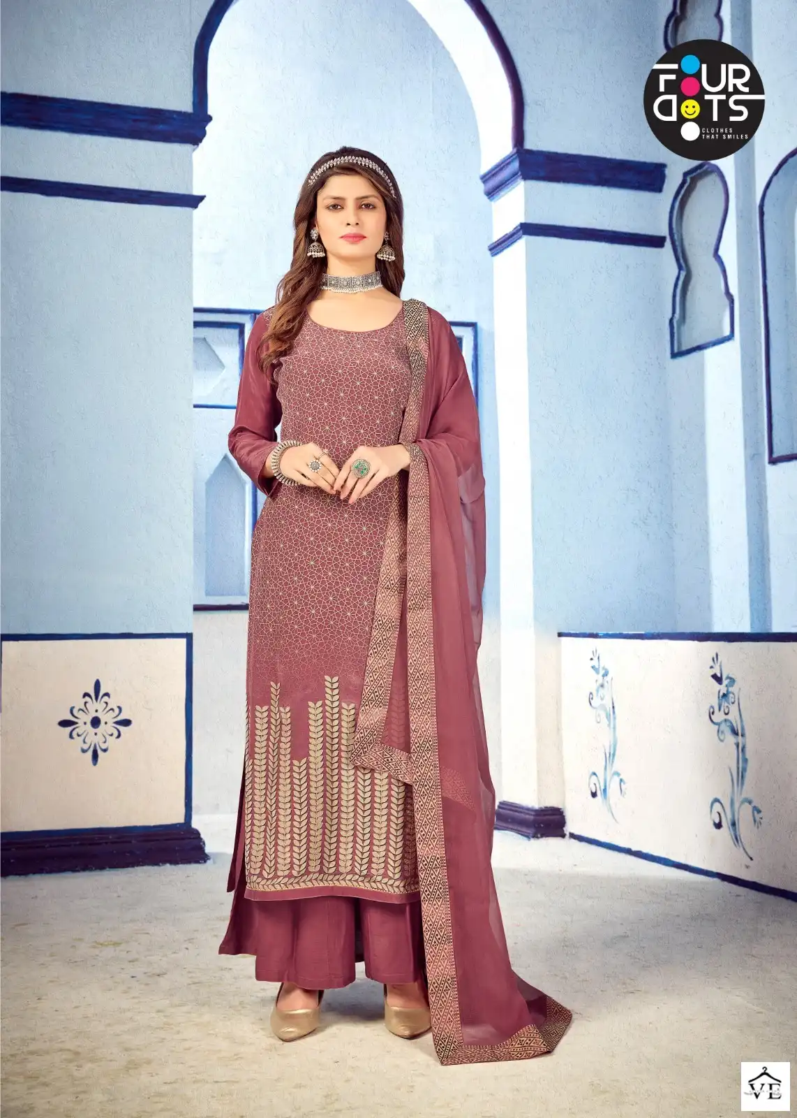 Fourdots Mayra Pure Natural Crepe Wholesale Salwar Suit Catalog — Wholesale Salwar Suits, Four Dots wholesale from Surat — Photo 3