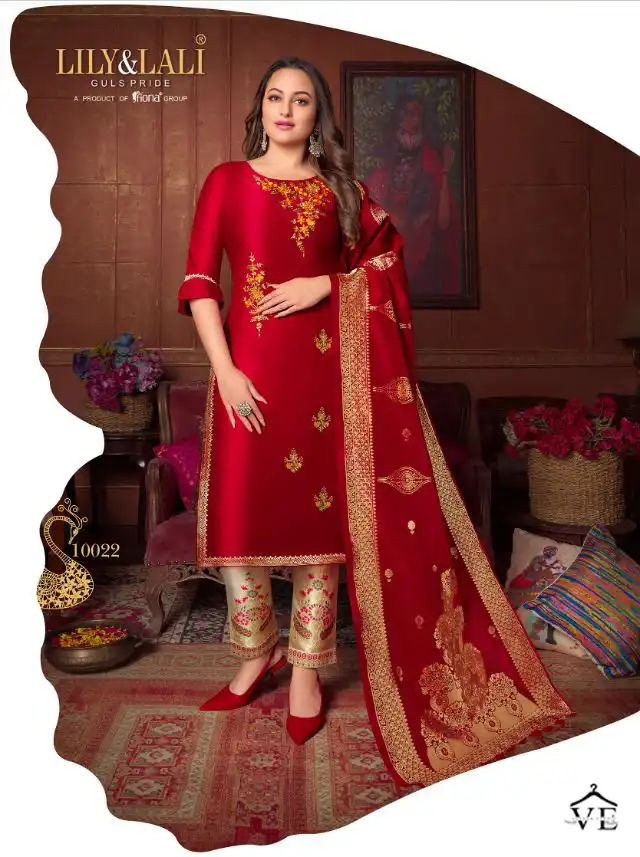 Lily & Lali Meenakari-2 Bemberg Silk Wholesale Readymade Salwar Suit Catalog — Wholesale Salwar Suits, MPA wholesale from Surat - Gallery Image 4