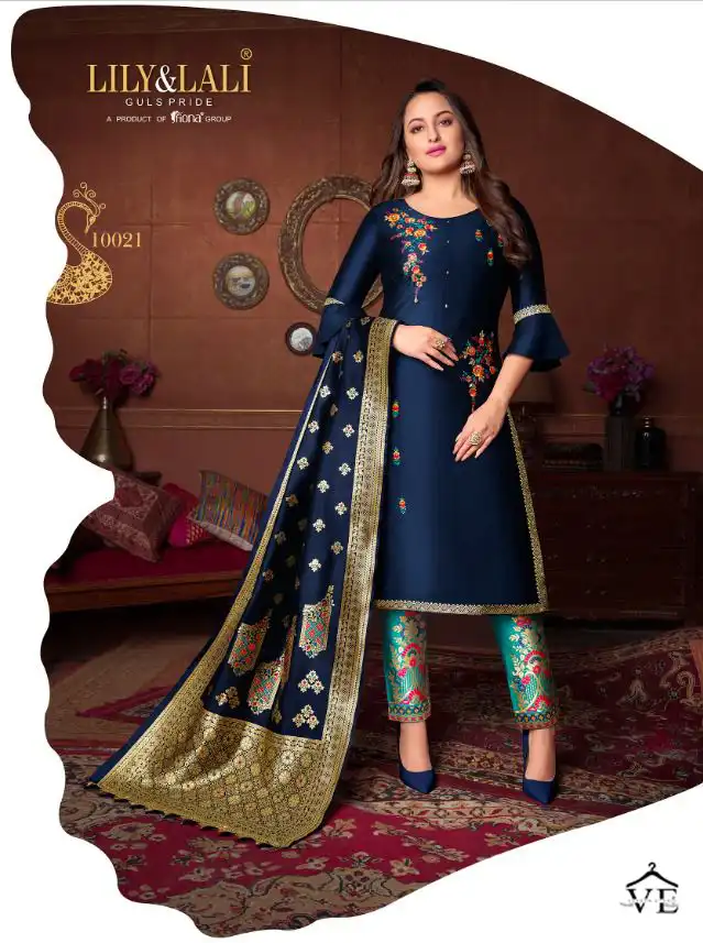 Lily & Lali Meenakari-2 Bemberg Silk Wholesale Readymade Salwar Suit Catalog — Wholesale Salwar Suits, MPA wholesale from Surat - Gallery Image 5