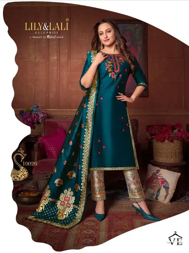 Lily & Lali Meenakari-2 Bemberg Silk Wholesale Readymade Salwar Suit Catalog — Wholesale Salwar Suits, MPA wholesale from Surat - Gallery Image 8