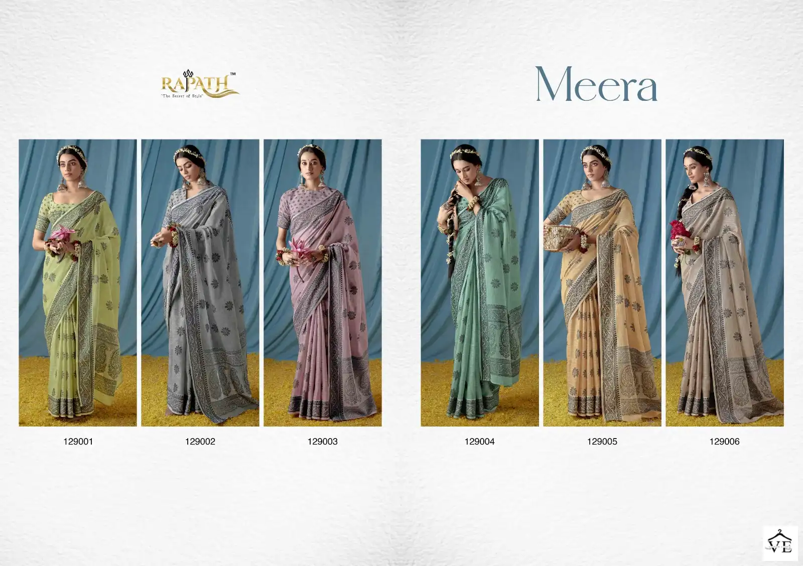 Rajpath Meera Lakhnawi Linen Wholesale Saree Catalog - Image 7