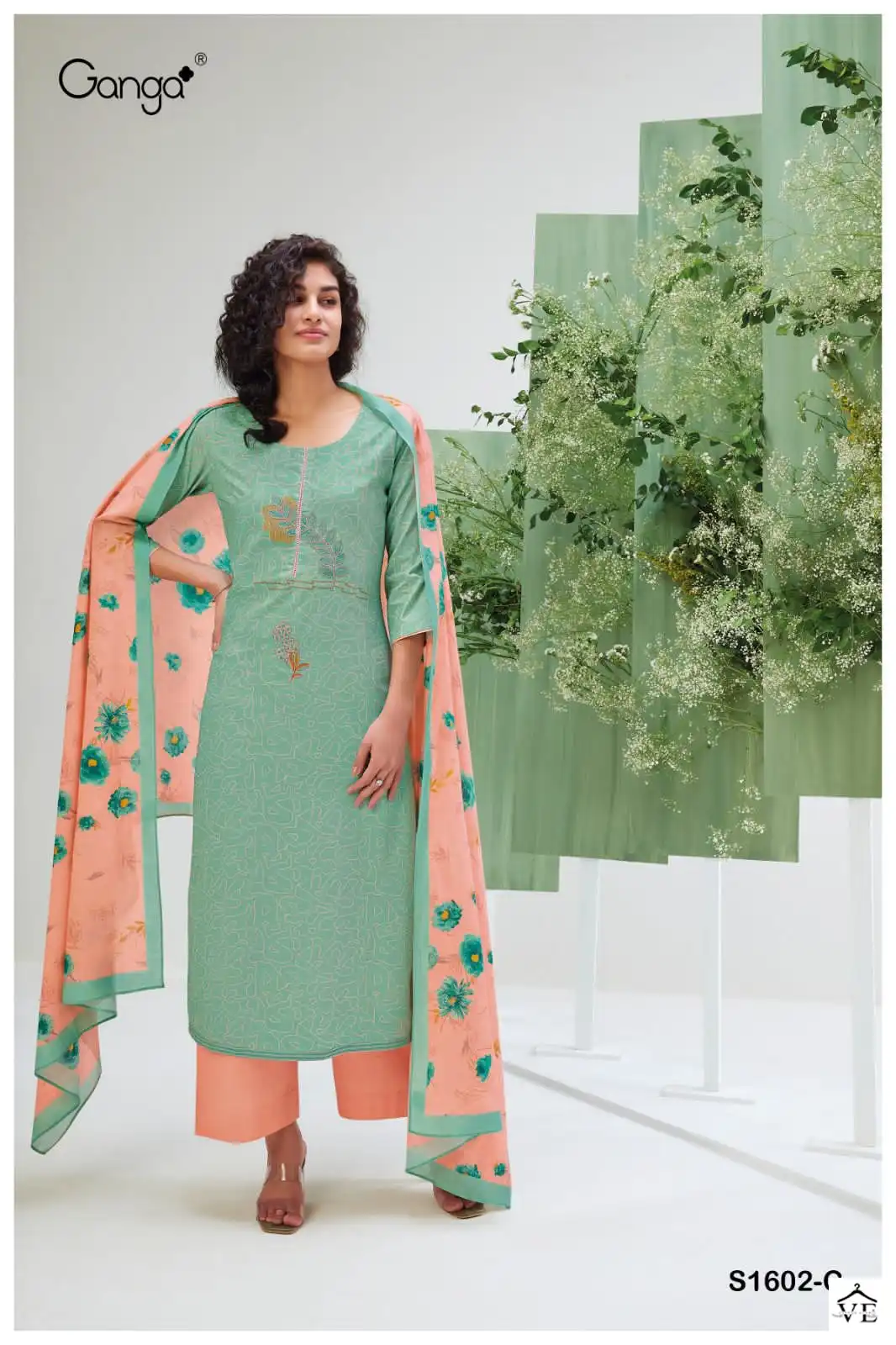 Ganga Megha 1602 Premium Cotton Wholesale Salwar Suit Catalog — Wholesale Salwar Suits, MPA wholesale from Surat - Gallery Image 2