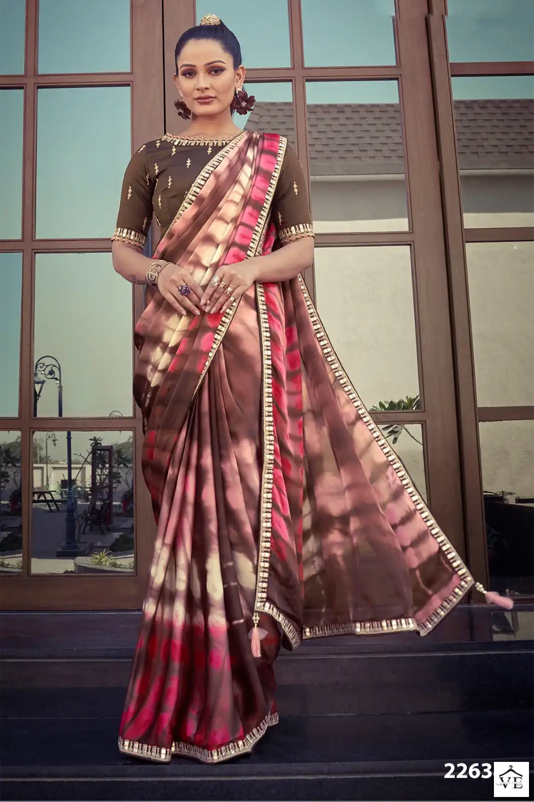 Mahotsav Mohamanthan 22600C Series Silk Satin Crepe Wholesale Designer Saree Catalog — Wholesale Sarees, MPA wholesale from Surat - Gallery Image 5