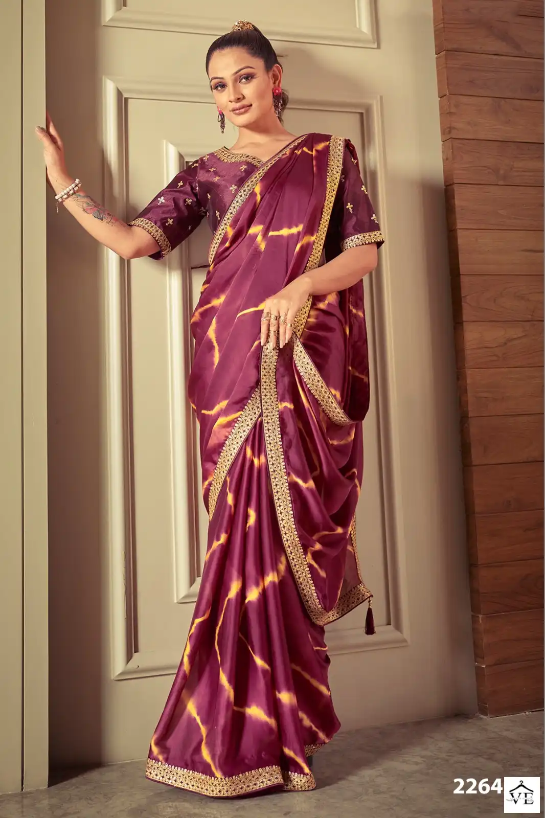 Mahotsav Mohamanthan 22600C Series Silk Satin Crepe Wholesale Designer Saree Catalog — Wholesale Sarees, MPA wholesale from Surat — view 9