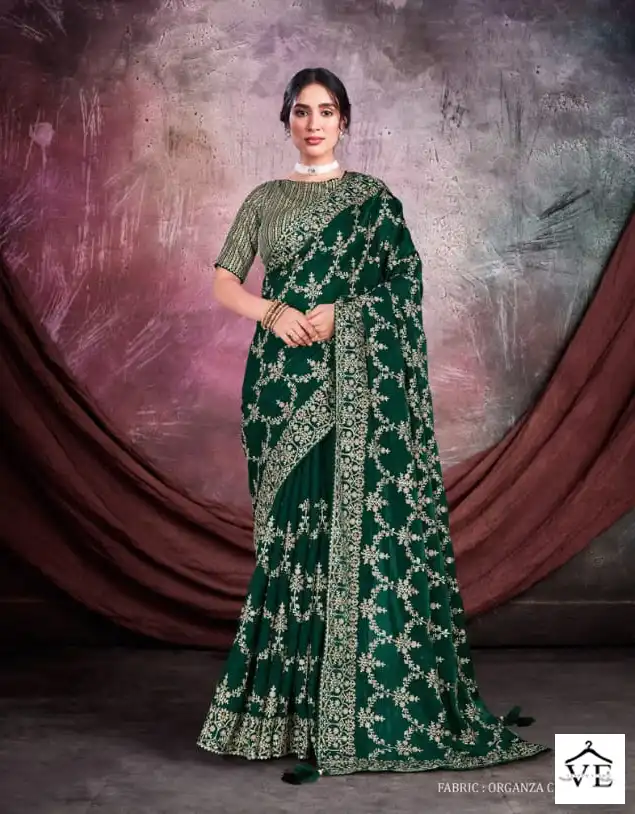 Mahotsav Mohmanthan Sarisha 22700 Series Organza, Satin Silk Wholesale Desinger Saree Catalog — Wholesale Sarees, MPA wholesale from Surat - Gallery Image 3