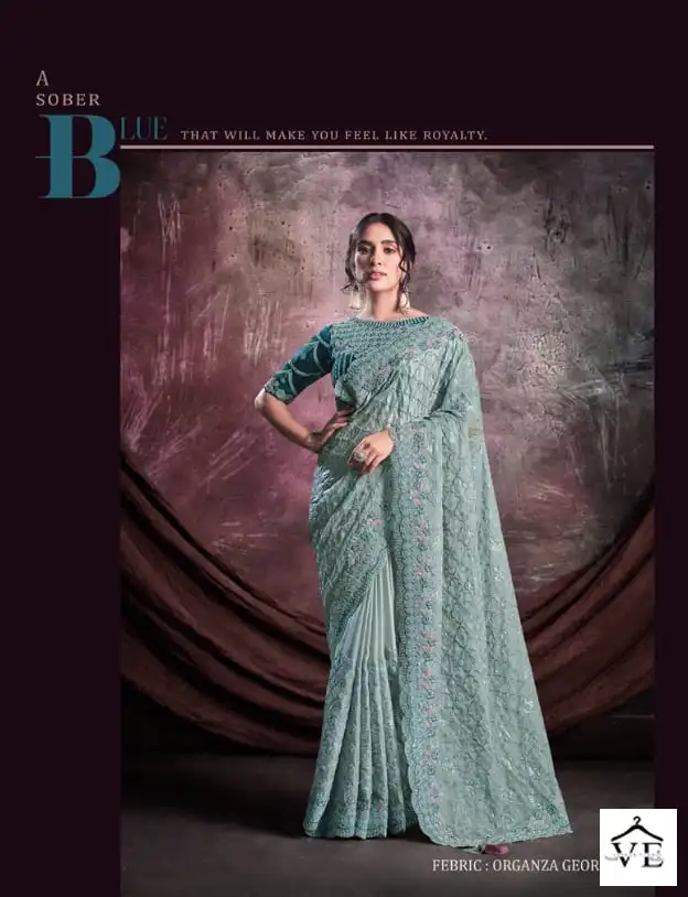 Mahotsav Mohmanthan Sarisha 22700 Series Organza, Satin Silk Wholesale Desinger Saree Catalog — Wholesale Sarees, MPA wholesale from Surat - Gallery Image 12