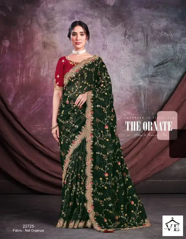 Mahotsav Mohmanthan Sarisha 22700 Series Organza, Satin Silk Wholesale Desinger Saree Catalog — Wholesale Sarees, MPA wholesale from Surat - Gallery Image 4
