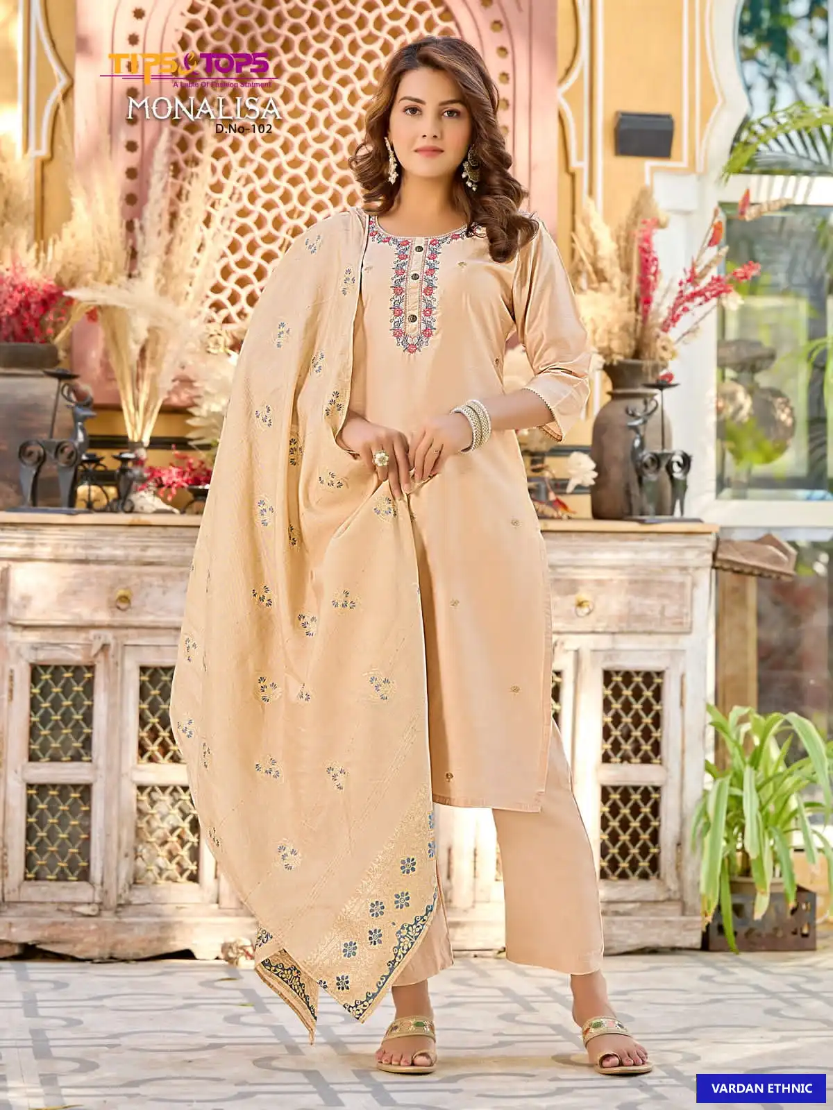 Tips & Tops Monalisa Viscos Chanderi Silk Wholesale Readymade Suits Catalog — Wholesale Salwar Suits, MPA wholesale from Surat - Gallery Image 3