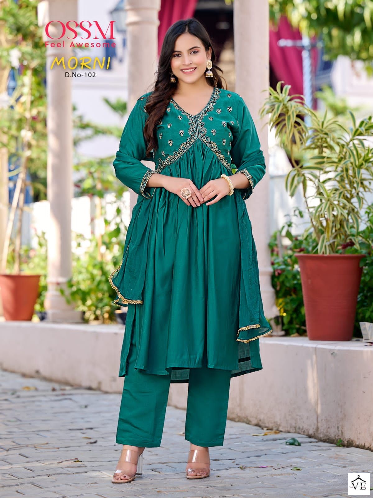 Ossm Morni Viscose Wholesale Readymade Salwar Suit Catalog — Wholesale Salwar Suits, MPA wholesale from Surat - Gallery Image 3