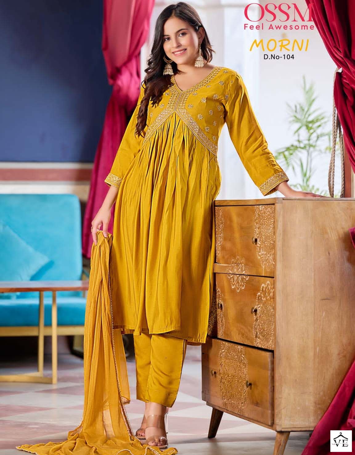Ossm Morni Viscose Wholesale Readymade Salwar Suit Catalog — Wholesale Salwar Suits, MPA wholesale from Surat — view 1
