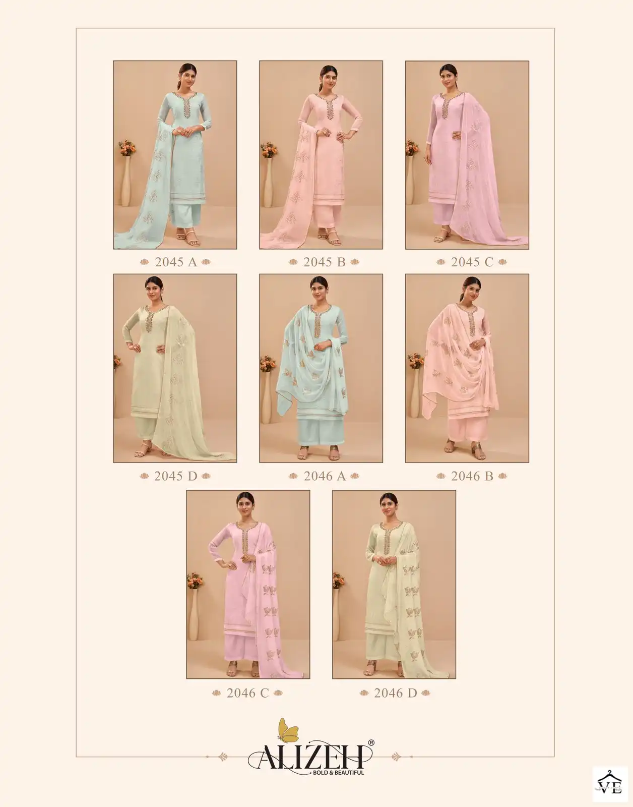 Alizeh Murad Vol - 9 Georgette Wholesale Designer Suit Catalog — Wholesale Salwar Suits, Alizeh wholesale from Surat — view 7