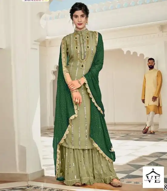 Mishaal 8017 Heavy Georgette Wholesale Pakistani Salwar Suit — Wholesale Salwar Suits, MPA wholesale from Surat — view 1