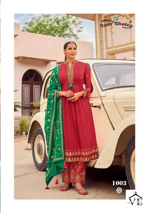 Your Choice Mutiyar Heavy Chinon Wholesale Designer Suit Catalog — Wholesale Salwar Suits, MPA wholesale from Surat - Gallery Image 4