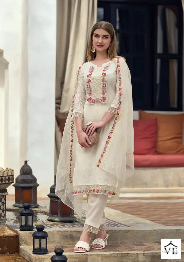 Zaveri Nagma Pure Cotton Wholesale Readymade Suits Catalog — Wholesale Salwar Suits, MPA wholesale from Surat - Gallery Image 4