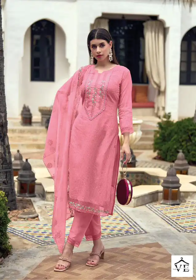 Zaveri Nagma Pure Cotton Wholesale Readymade Suits Catalog — Wholesale Salwar Suits, MPA wholesale from Surat - Gallery Image 2