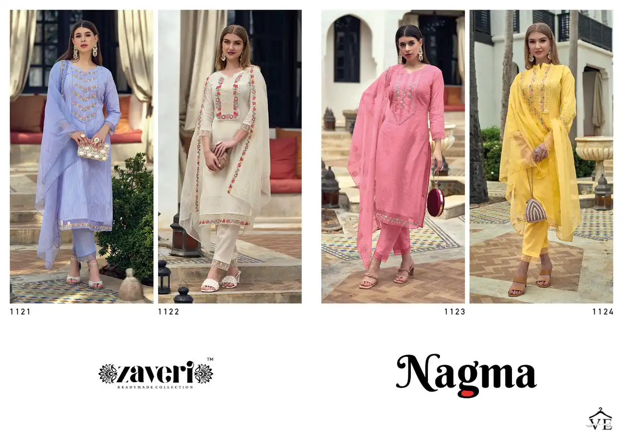 Zaveri Nagma Pure Cotton Wholesale Readymade Suits Catalog — Wholesale Salwar Suits, MPA wholesale from Surat — view 5