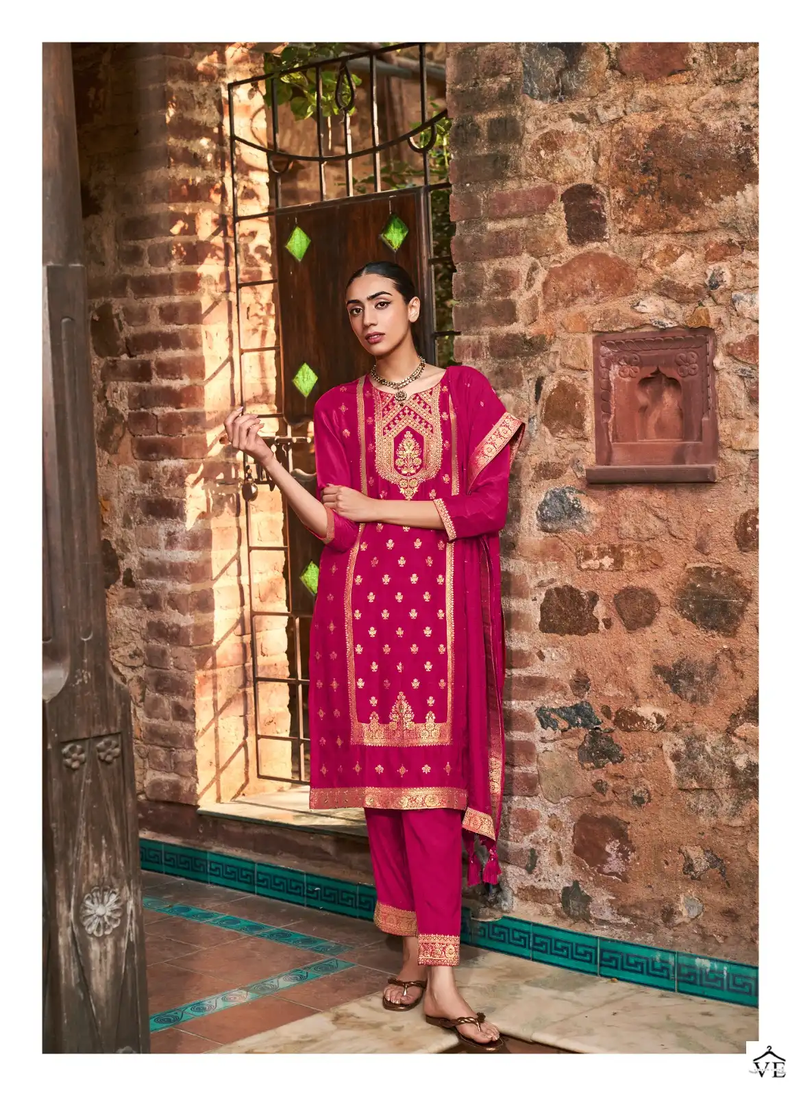 Four Buttons Naqashi 2 Placement Jacquard Wholesale Readymade Suits Catalog — Wholesale Salwar Suits, MPA wholesale from Surat - Gallery Image 5