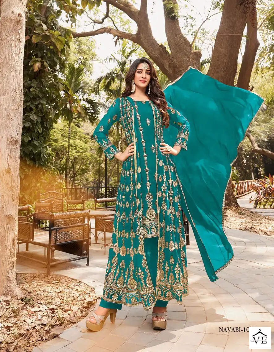 Your Choice Navabi Blooming Georgette Wholesale Designer Suit Catalog — Wholesale Salwar Suits, MPA wholesale from Surat - Gallery Image 4