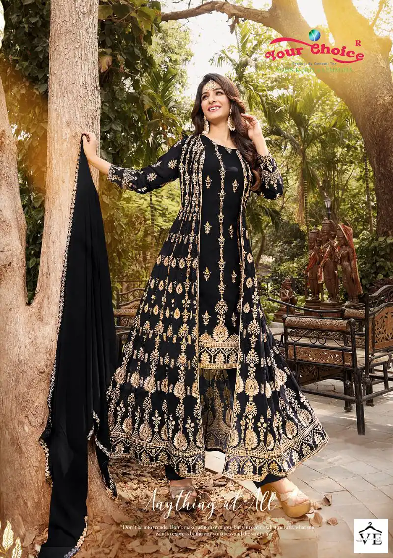 Your Choice Navabi Blooming Georgette Wholesale Designer Suit Catalog — Wholesale Salwar Suits, MPA wholesale from Surat - Gallery Image 5