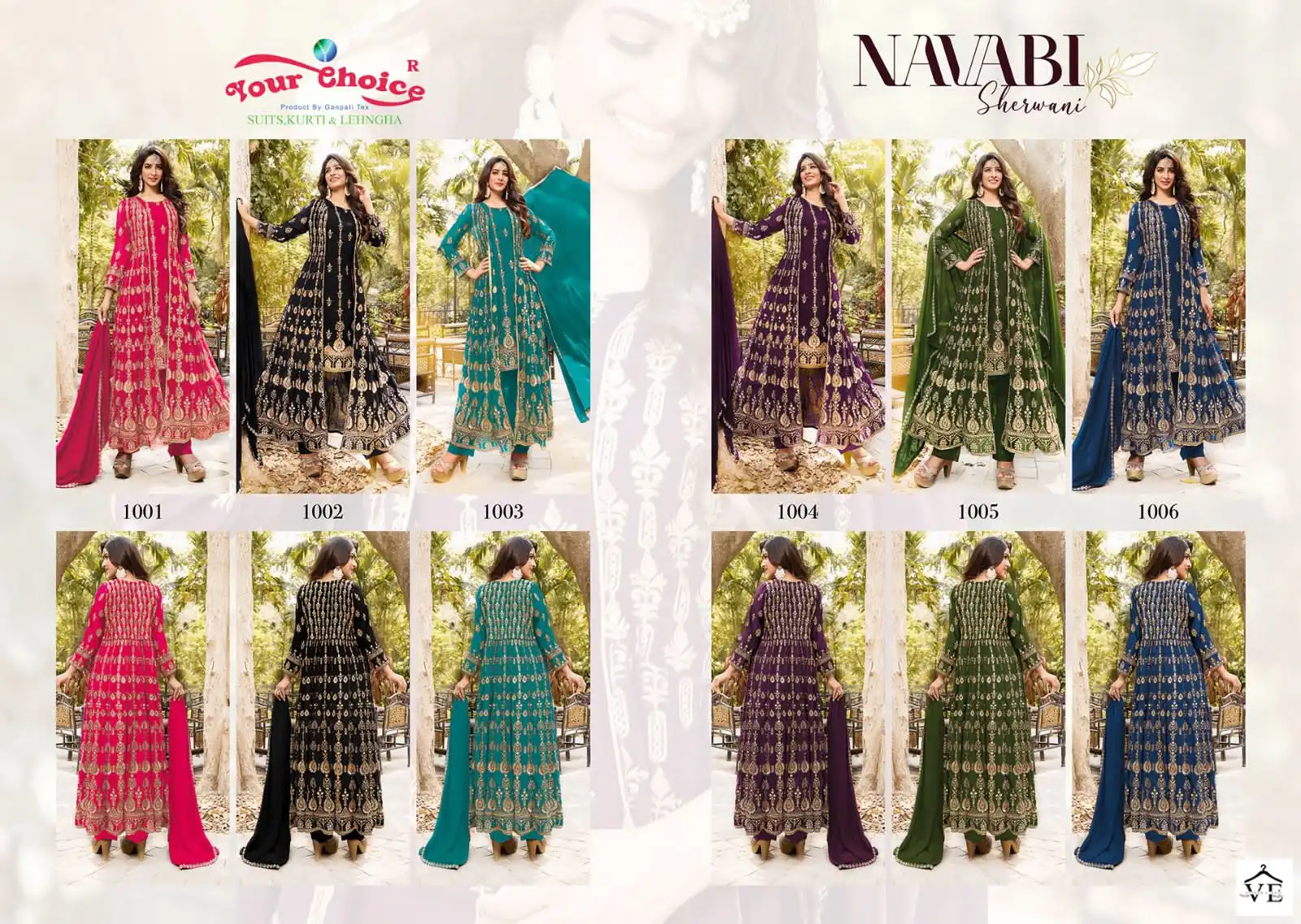 Your Choice Navabi Blooming Georgette Wholesale Designer Suit Catalog — Wholesale Salwar Suits, MPA wholesale from Surat — view 7