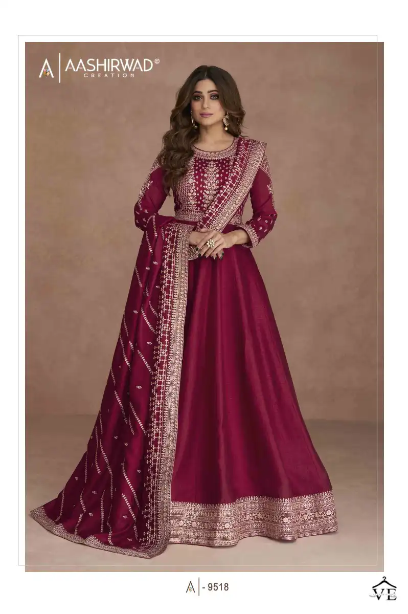 Aashirwad Navya Pure Muslin Jacquard Wholesale Salwar Suit Catalog — Wholesale Salwar Suits, Aashirwad Creation wholesale from Surat - Gallery Image 7