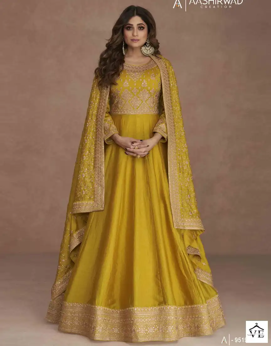 Aashirwad Navya Pure Muslin Jacquard Wholesale Salwar Suit Catalog — Wholesale Salwar Suits, Aashirwad Creation wholesale from Surat — view 1
