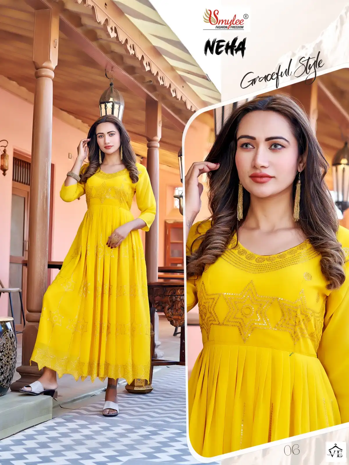 Rung Neha Heavy Georgette Wholesale Gown Catalog — Wholesale Kurtis, MPA wholesale from Surat - Gallery Image 7