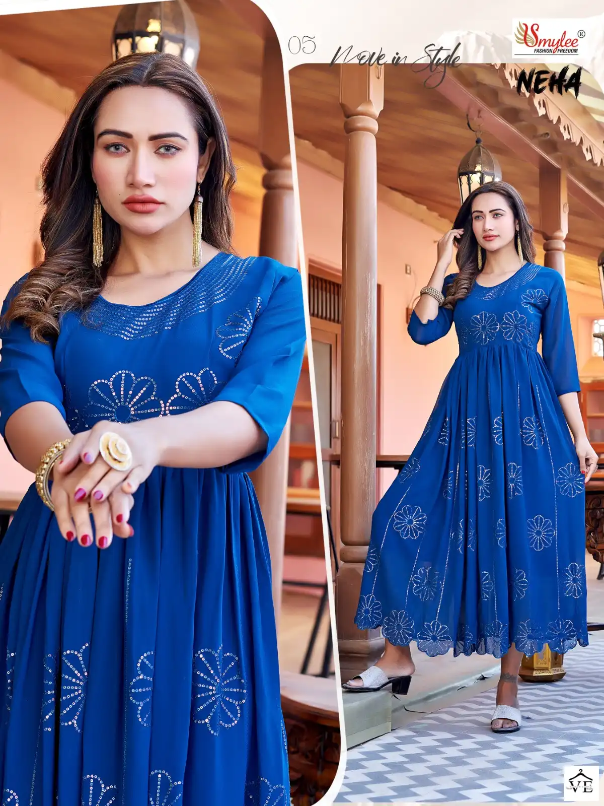 Rung Neha Heavy Georgette Wholesale Gown Catalog — Wholesale Kurtis, MPA wholesale from Surat - Gallery Image 8