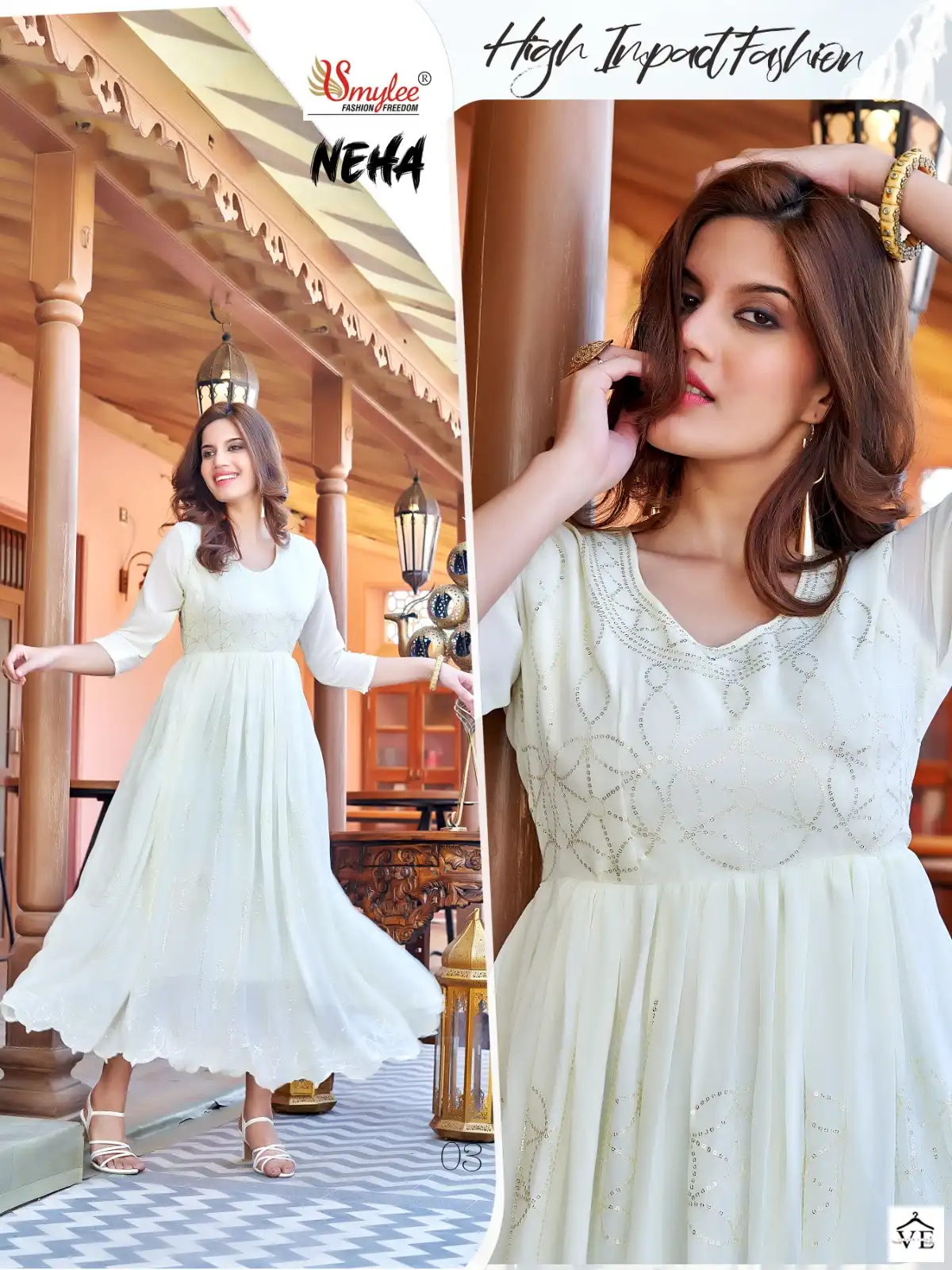 Rung Neha Heavy Georgette Wholesale Gown Catalog — Wholesale Kurtis, MPA wholesale from Surat - Gallery Image 2