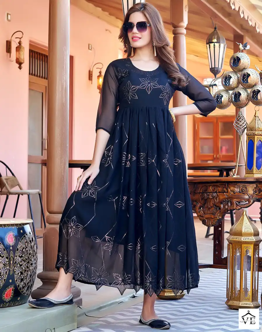 Rung Neha Heavy Georgette Wholesale Gown Catalog — Wholesale Kurtis, MPA wholesale from Surat — view 1