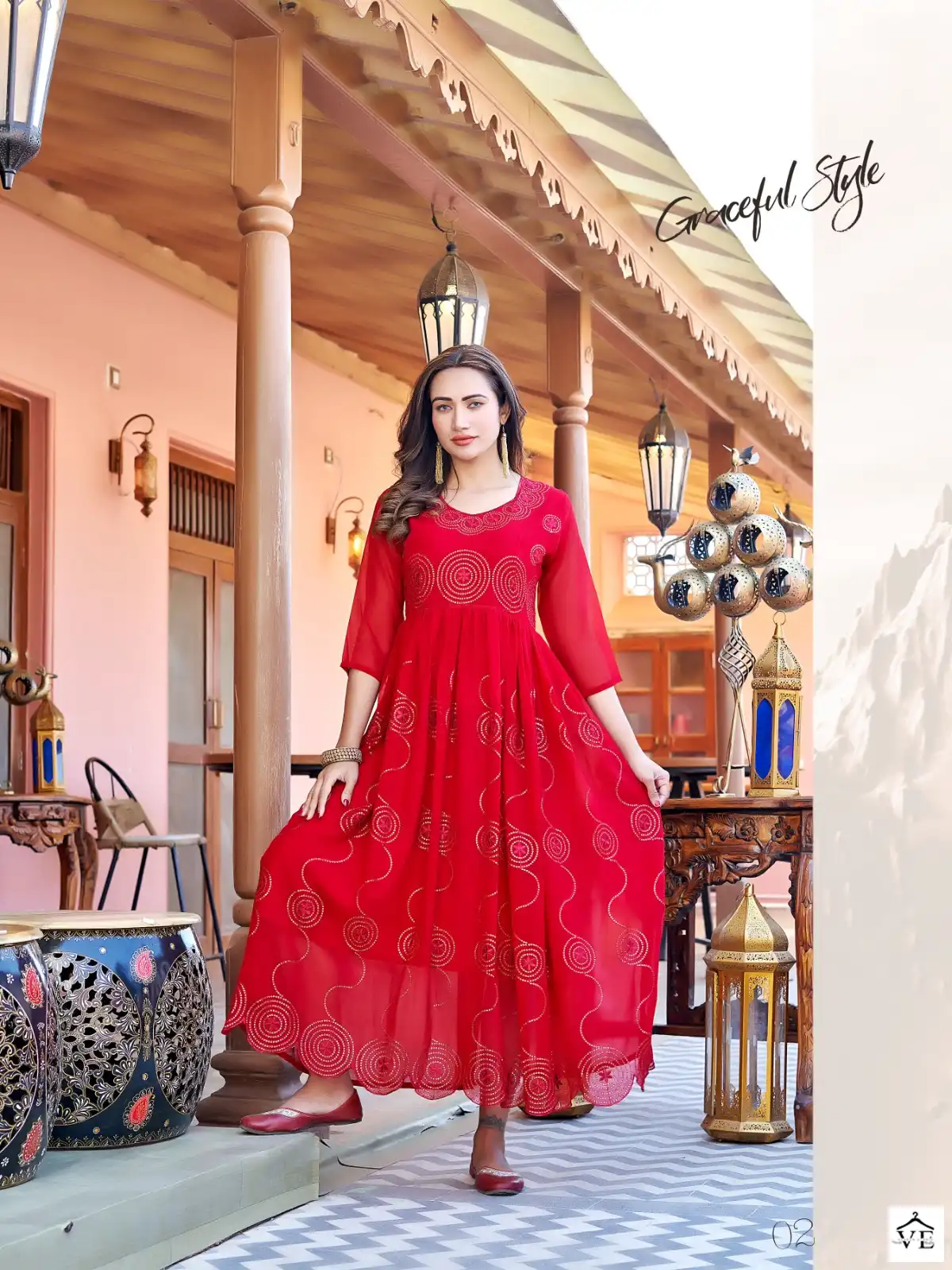 Rung Neha Heavy Georgette Wholesale Gown Catalog — Wholesale Kurtis, MPA wholesale from Surat - Gallery Image 5