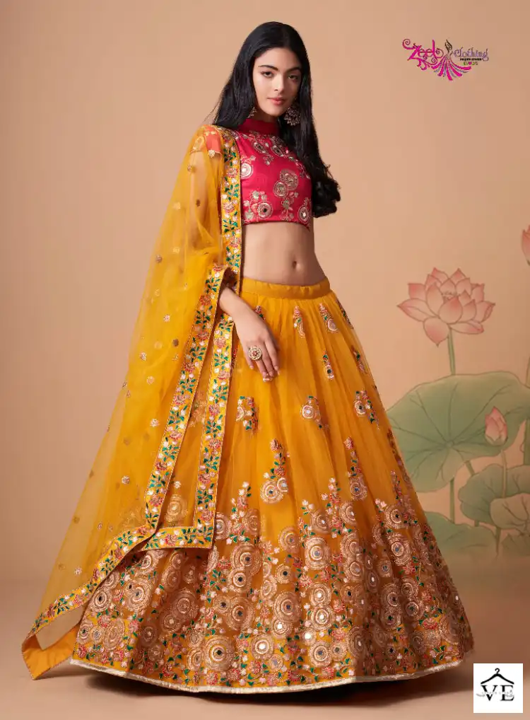 Zeel Neo Romantic Vol-3 Soft Net Wholesale Lehenga Catalog — Wholesale Lehenga, MPA wholesale from Surat - Gallery Image 6