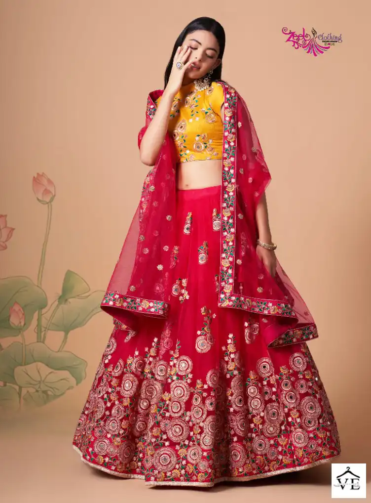 Zeel Neo Romantic Vol-3 Soft Net Wholesale Lehenga Catalog — Wholesale Lehenga, MPA wholesale from Surat - Gallery Image 7
