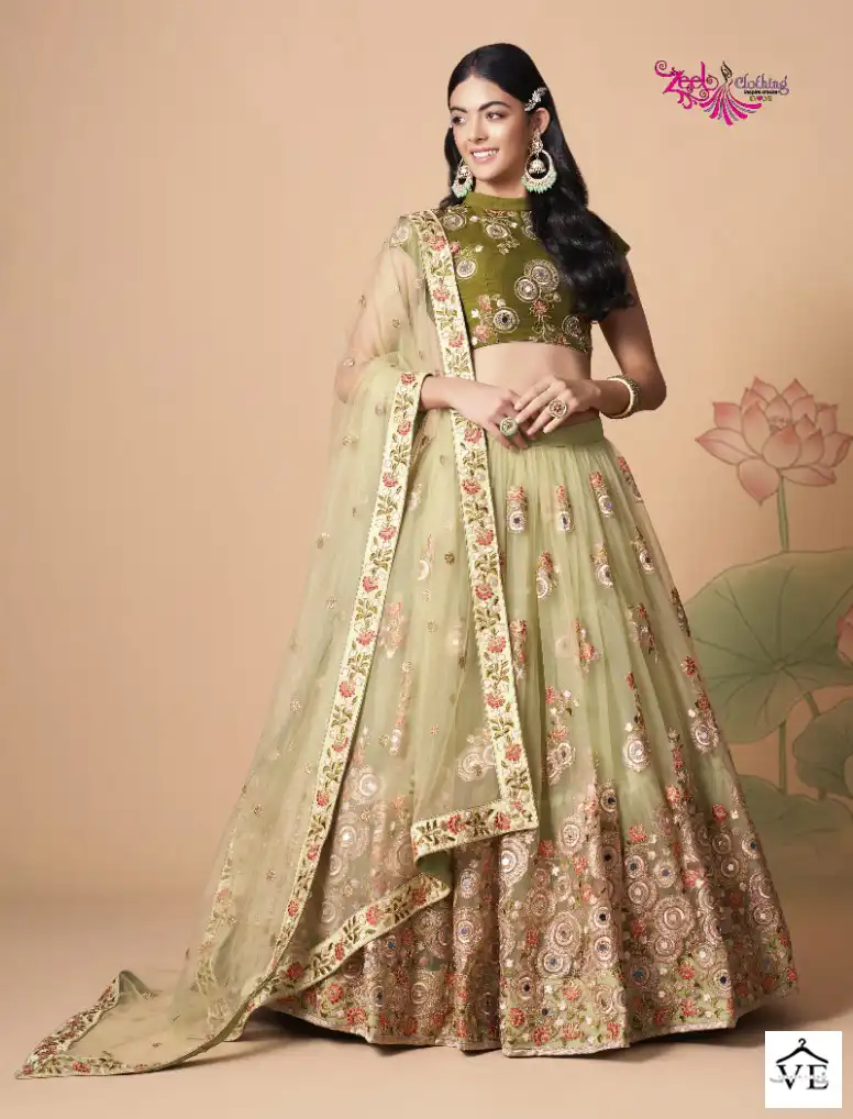 Zeel Neo Romantic Vol-3 Soft Net Wholesale Lehenga Catalog — Wholesale Lehenga, MPA wholesale from Surat - Gallery Image 9