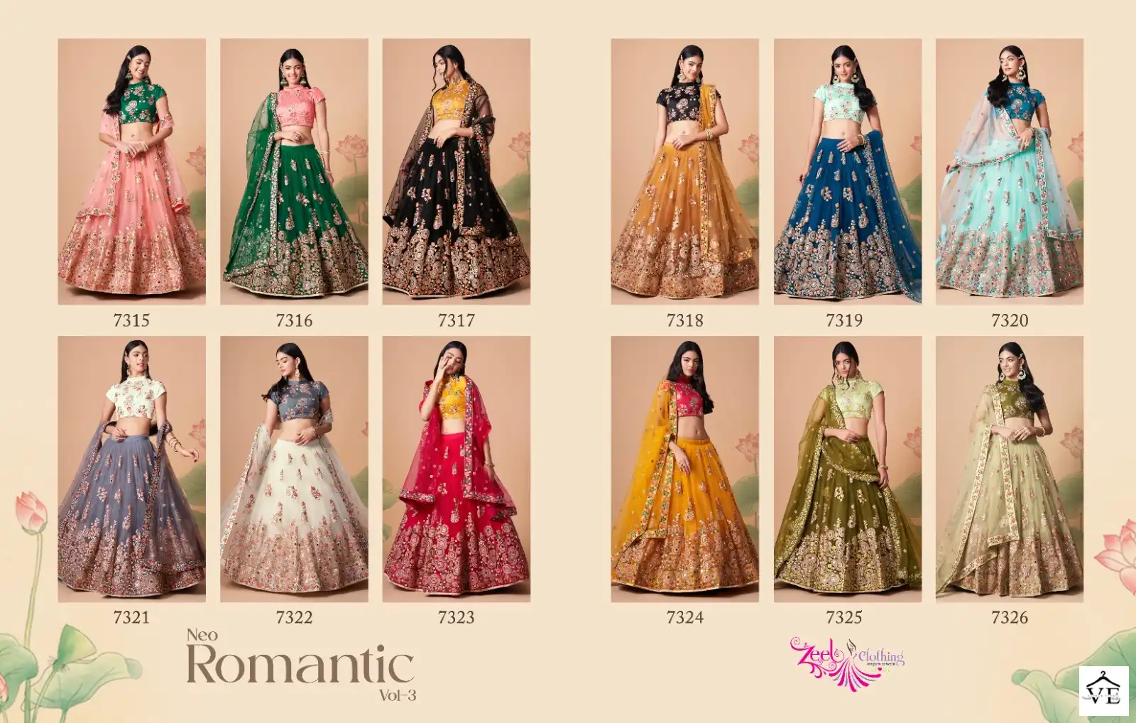 Zeel Neo Romantic Vol-3 Soft Net Wholesale Lehenga Catalog — Wholesale Lehenga, MPA wholesale from Surat — view 14