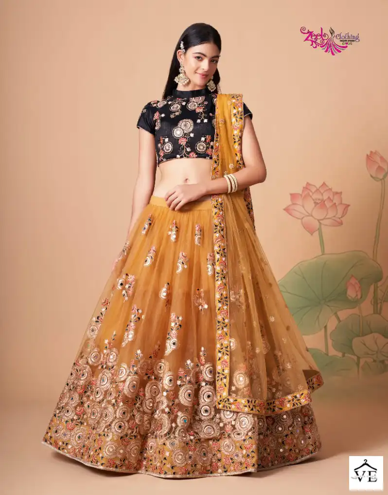 Zeel Neo Romantic Vol-3 Soft Net Wholesale Lehenga Catalog — Wholesale Lehenga, MPA wholesale from Surat - Gallery Image 11