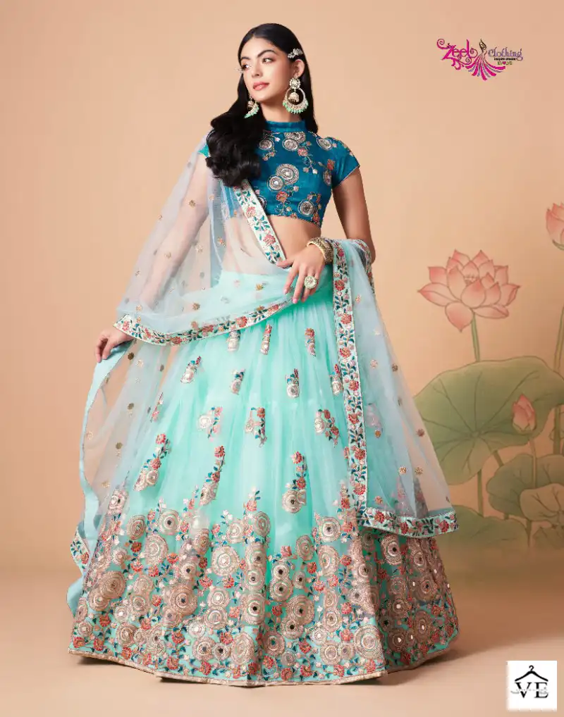 Zeel Neo Romantic Vol-3 Soft Net Wholesale Lehenga Catalog — Wholesale Lehenga, MPA wholesale from Surat - Gallery Image 2