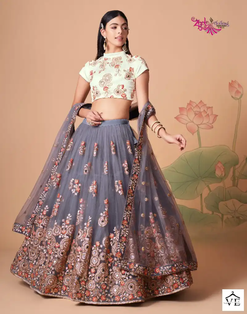 Zeel Neo Romantic Vol-3 Soft Net Wholesale Lehenga Catalog — Wholesale Lehenga, MPA wholesale from Surat - Gallery Image 4
