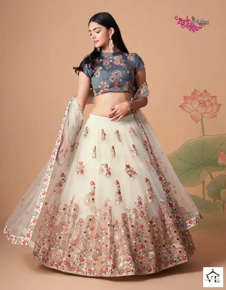 Zeel Neo Romantic Vol-3 Soft Net Wholesale Lehenga Catalog — Wholesale Lehenga, MPA wholesale from Surat - Gallery Image 5