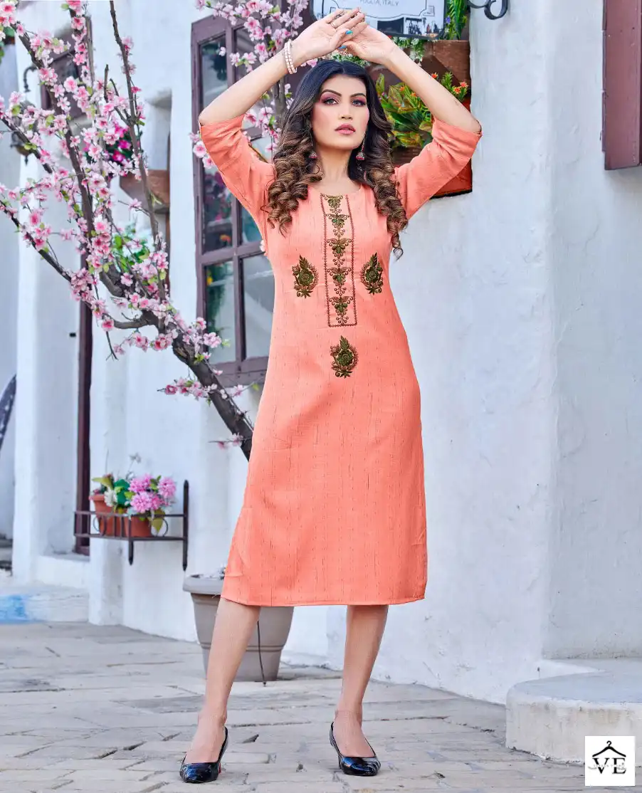 Rung Netra Heavy Bombay Weaving Rayon Wholesale Kurti Catalog — Wholesale Kurtis, MPA wholesale from Surat — view 1