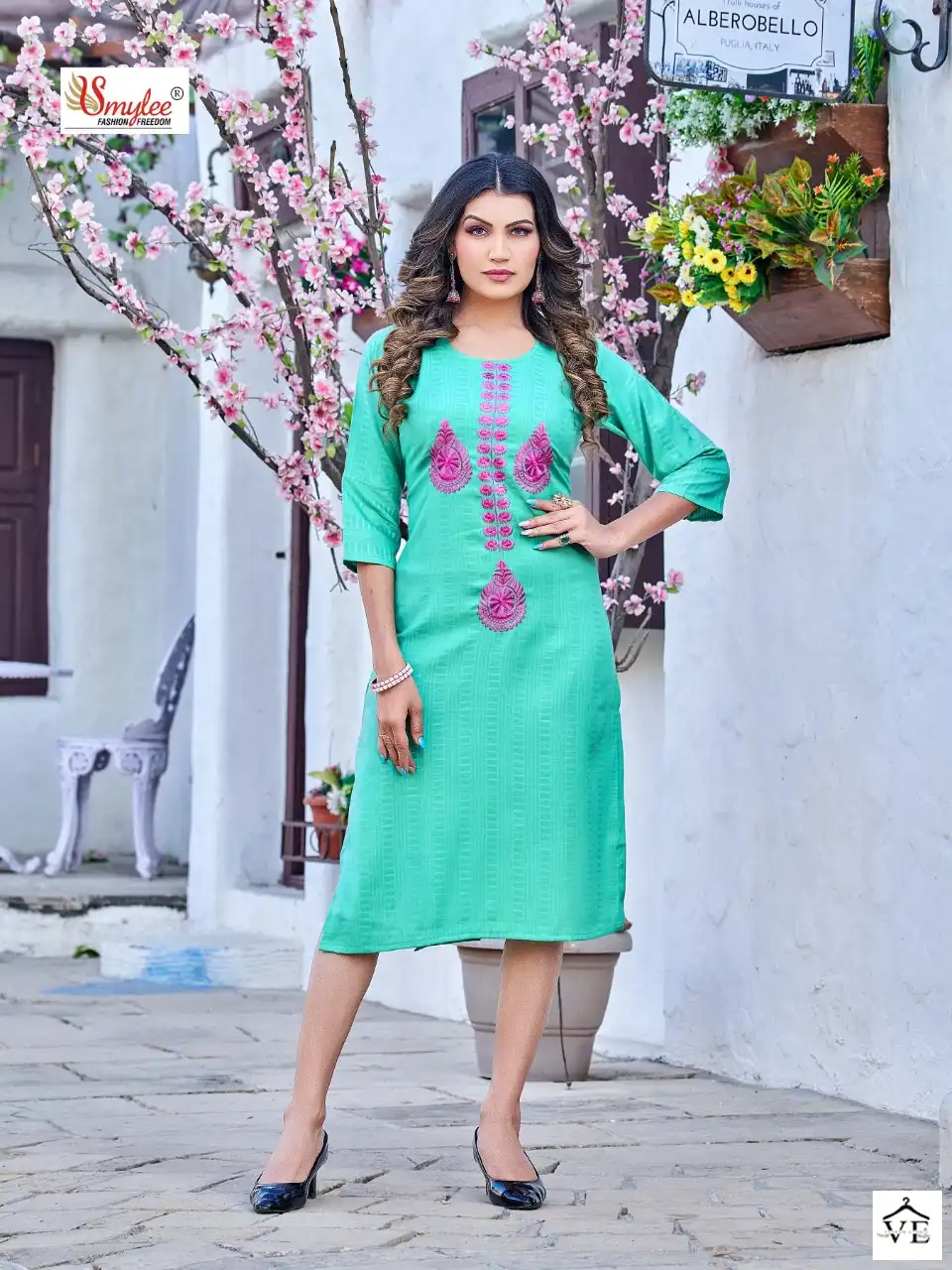 Rung Netra Heavy Bombay Weaving Rayon Wholesale Kurti Catalog — Wholesale Kurtis, MPA wholesale from Surat — Photo 4