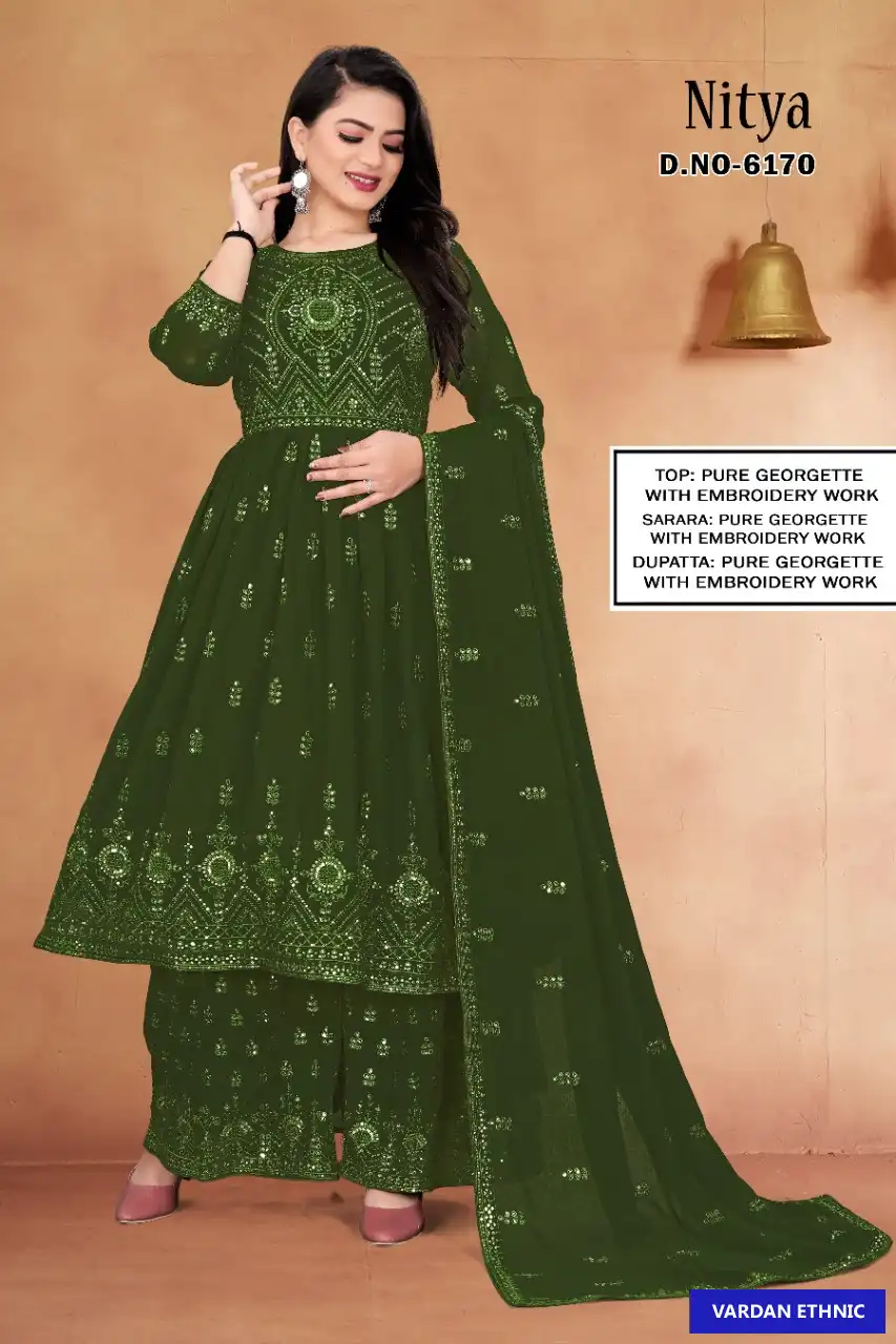 Vedanti Nitya Pure Georgette Wholesale Salwar Suit Catalog — Wholesale Salwar Suits, MPA wholesale from Surat - Gallery Image 3