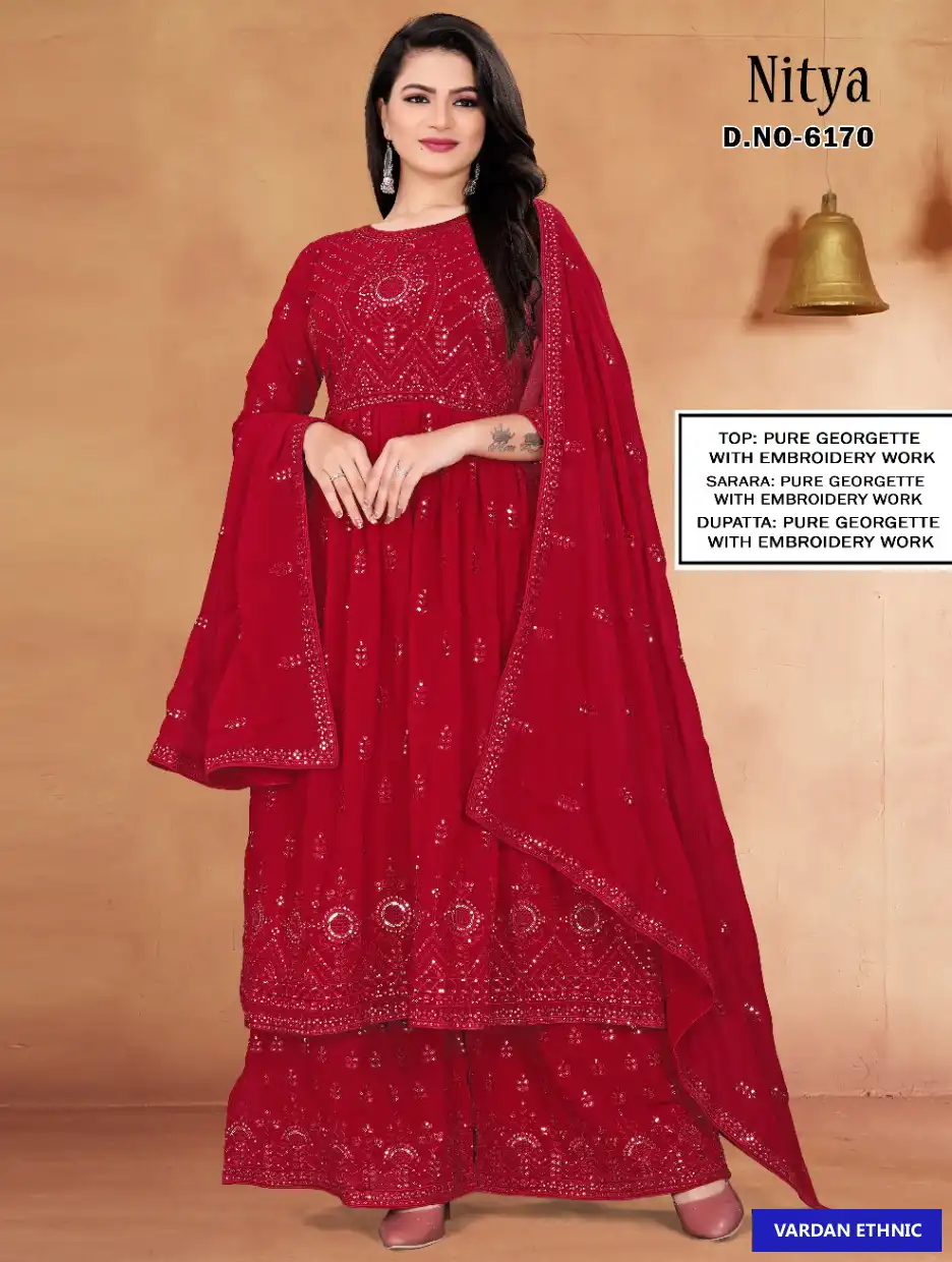 Vedanti Nitya Pure Georgette Wholesale Salwar Suit Catalog — Wholesale Salwar Suits, MPA wholesale from Surat — view 1