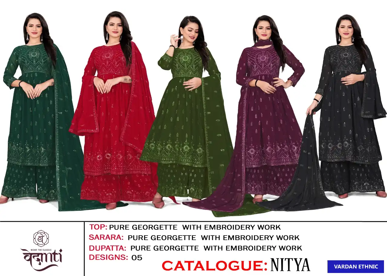 Vedanti Nitya Pure Georgette Wholesale Salwar Suit Catalog — Wholesale Salwar Suits, MPA wholesale from Surat — view 6