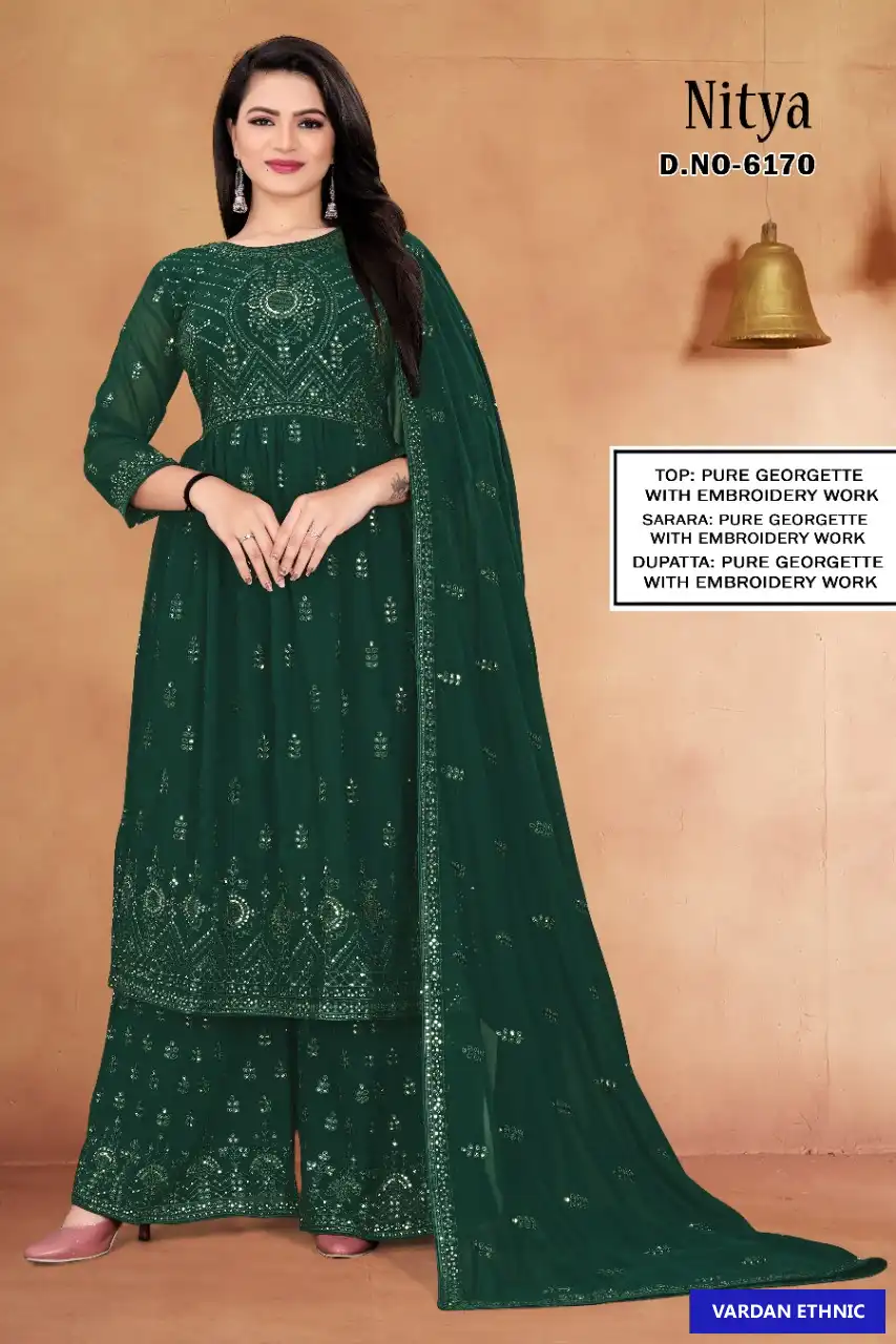 Vedanti Nitya Pure Georgette Wholesale Salwar Suit Catalog — Wholesale Salwar Suits, MPA wholesale from Surat - Gallery Image 2