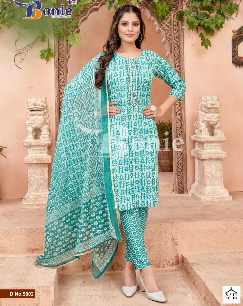 Bonie Noor 5 Cotton Wholesale Readymade Suit Catalog — Wholesale Salwar Suits, bonie wholesale from Surat — view 1