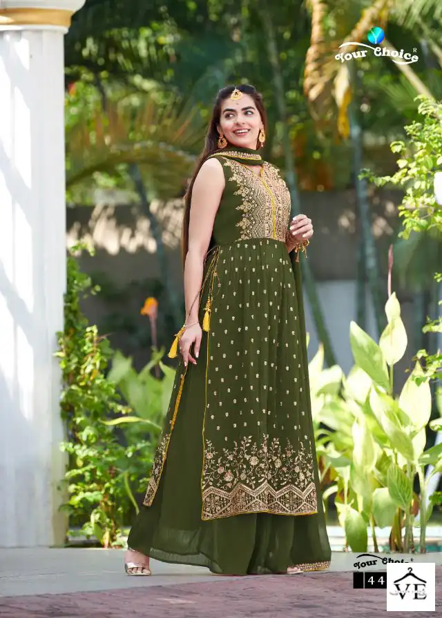 Your Choice Nykaa-3 Blooming Georgette Wholesale Nyra Cut Readymade Suit Catalog — Wholesale Salwar Suits, MPA wholesale from Surat — view 4